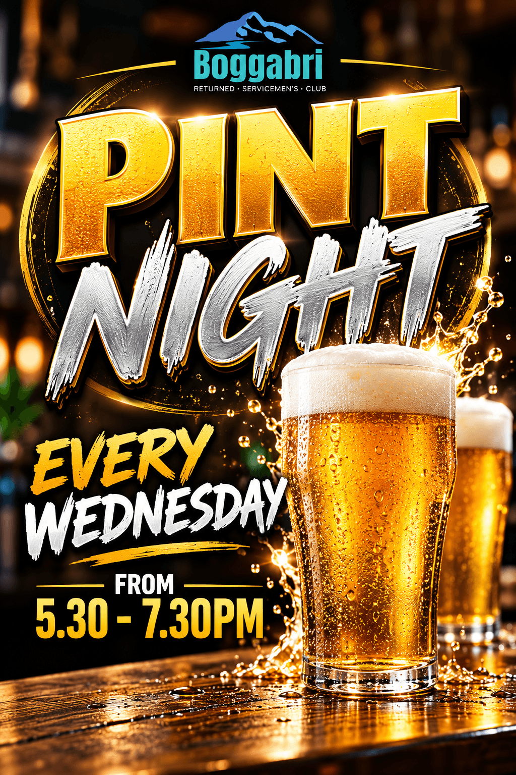 Pint Night: Pint Night every Wednesday from 5.30 to 7.30pm
